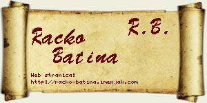 Racko Batina vizit kartica